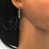 Oro Laminado Small Hoop, Gold Filled Style Twist Design, Polished, Tricolor, 02.170.0189.1.20