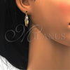 Oro Laminado Small Hoop, Gold Filled Style Twist and Star Design, Polished, Golden Finish, 02.170.0198.20