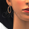 Oro Laminado Medium Hoop, Gold Filled Style Twist Design, Polished, Tricolor, 02.170.0192.1.30