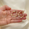 Oro Laminado Medium Hoop, Gold Filled Style Twist Design, Matte Finish, Tricolor, 02.170.0200.30