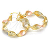 Oro Laminado Medium Hoop, Gold Filled Style Twist Design, Matte Finish, Tricolor, 02.170.0200.30