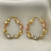 Oro Laminado Medium Hoop, Gold Filled Style Twist Design, Matte Finish, Tricolor, 02.170.0200.30