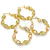 Oro Laminado Medium Hoop, Gold Filled Style Twist Design, Matte Finish, Tricolor, 02.170.0200.30