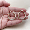 Oro Laminado Medium Hoop, Gold Filled Style Hollow Design, Diamond Cutting Finish, Tricolor, 02.170.0201.1.30