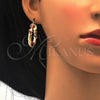Oro Laminado Medium Hoop, Gold Filled Style Twist Design, Polished, Tricolor, 02.170.0134.1.30