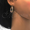 Oro Laminado Medium Hoop, Gold Filled Style Twist Design, Polished, Tricolor, 02.170.0134.1.30