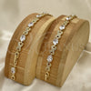 Oro Laminado Tennis Bracelet, Gold Filled Style Hugs and Kisses Design, with White Cubic Zirconia and White Micro Pave, Polished, Golden Finish, 03.206.0001.8.07 (07 MM Thickness, 7 Inches Length)