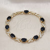 Oro Laminado Tennis Bracelet, Gold Filled Style Hugs and Kisses Design, with Black and White Cubic Zirconia, Polished, Golden Finish, 03.206.0001.9.07 (07 MM Thickness, 7 Inches Length)