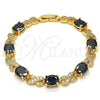 Gold Filled Bracelet — Tennis Bracelet Hugs and Kisses Design with Black — alternate product view — SKU 117024 | Oro Laminado brazalete — Tennis Bracelet Hugs and Kisses diseño with negro — SKU 117024