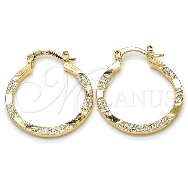 Gold Filled Hoop Earrings — Small Hoop Matte 02. — main product view — SKU 117049 | Oro Laminado aretes de aro — Small Hoop Matte 02. — SKU 117049