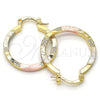 Oro Laminado Small Hoop, Gold Filled Style Matte Finish, Tricolor, 02.170.0204.1.25