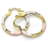 Oro Laminado Small Hoop, Gold Filled Style Matte Finish, Tricolor, 02.170.0204.1.25