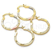 Oro Laminado Small Hoop, Gold Filled Style Matte Finish, Tricolor, 02.170.0204.1.25