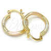 Oro Laminado Small Hoop, Gold Filled Style Polished, Tricolor, 02.170.0205.1.20