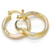 Oro Laminado Small Hoop, Gold Filled Style Polished, Tricolor, 02.170.0205.1.20