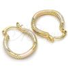 Oro Laminado Small Hoop, Gold Filled Style Polished, Tricolor, 02.170.0205.1.20