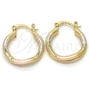 Oro Laminado Small Hoop, Gold Filled Style Polished, Tricolor, 02.170.0205.1.20