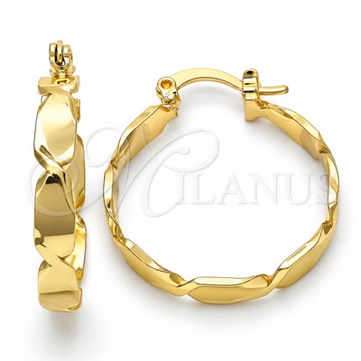 Oro Laminado Small Hoop, Gold Filled Style Polished, Tricolor, 02.170.0206.25