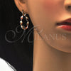 Oro Laminado Medium Hoop, Gold Filled Style Twist Design, Polished, Tricolor, 02.170.0207.30