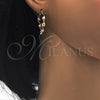Oro Laminado Medium Hoop, Gold Filled Style Twist Design, Polished, Tricolor, 02.170.0207.30
