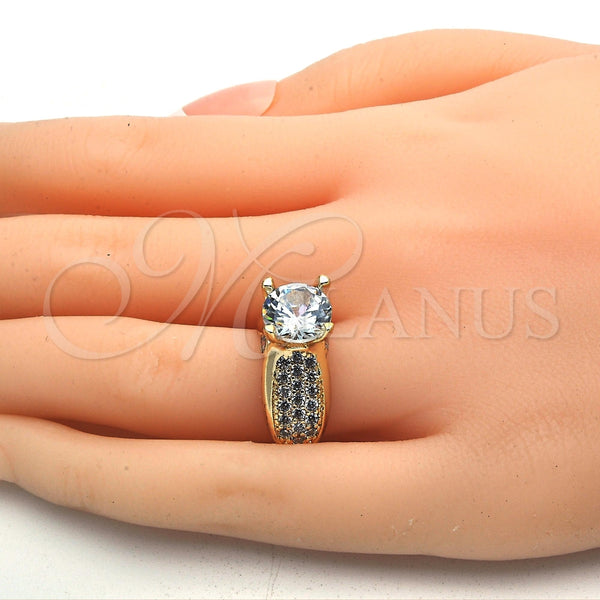 Gold Filled Ring — Multi Stone Ring with White Cubic Zirconia Polished — alternate product view — SKU 117101 | Oro Laminado anillo — Multi Stone Ring with blanco Cubic Zirconia pulido — SKU 117101