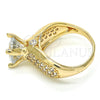 Oro Laminado Multi Stone Ring, Gold Filled Style with White Cubic Zirconia, Polished, Golden Finish, 01.284.0013.08 (Size 8)