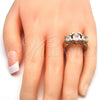 Oro Laminado Multi Stone Ring, Gold Filled Style with White Cubic Zirconia, Polished, Golden Finish, 01.284.0014.07 (Size 7)
