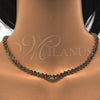 Oro Laminado Necklace and Bracelet, Gold Filled Style with White Cubic Zirconia, Polished, Golden Finish, 06.284.0013