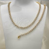 Oro Laminado Necklace and Bracelet, Gold Filled Style with White Cubic Zirconia, Polished, Golden Finish, 06.284.0013