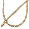 Oro Laminado Necklace and Bracelet, Gold Filled Style with White Cubic Zirconia, Polished, Golden Finish, 06.284.0013