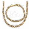 Oro Laminado Necklace and Bracelet, Gold Filled Style with White Cubic Zirconia, Polished, Golden Finish, 06.284.0013