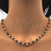 Oro Laminado Necklace and Bracelet, Gold Filled Style with Green and White Cubic Zirconia, Polished, Golden Finish, 06.284.0013.1