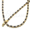 Oro Laminado Necklace and Bracelet, Gold Filled Style with Sapphire Blue and White Cubic Zirconia, Polished, Golden Finish, 06.284.0013.2