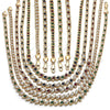 Oro Laminado Necklace and Bracelet, Gold Filled Style with Garnet and White Cubic Zirconia, Polished, Golden Finish, 06.284.0014.1