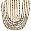 Oro Laminado Necklace and Bracelet, Gold Filled Style with Sapphire Blue and White Cubic Zirconia, Polished, Golden Finish, 06.284.0014.2