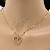 Oro Laminado Pendant Necklace, Gold Filled Style with White Cubic Zirconia, Polished, Golden Finish, 04.99.0032.18 (02 MM Thickness, 18 Inches Length)