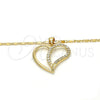 Oro Laminado Pendant Necklace, Gold Filled Style with White Cubic Zirconia, Polished, Golden Finish, 04.99.0032.18 (02 MM Thickness, 18 Inches Length)