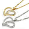 Oro Laminado Pendant Necklace, Gold Filled Style with White Cubic Zirconia, Polished, Golden Finish, 04.99.0032.18 (02 MM Thickness, 18 Inches Length)