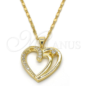 Gold Filled Necklace — Pendant Necklace Heart Design with White Cubic Zirconia — main product view — SKU 117147 | Oro Laminado collar — Pendant Necklace corazón diseño with blanco Cubic Zirconia — SKU 117147