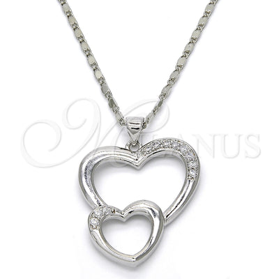 White Gold Filled Rhodium Gold-Filled Heart Necklace 04.99.0037.1.18 for wholesale, main product view
