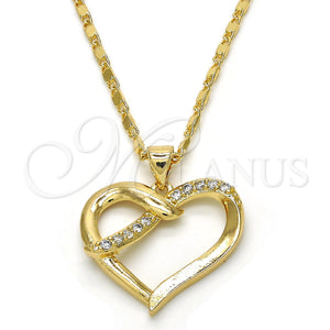 Gold Filled Necklace — Pendant Necklace Heart Design with White Cubic Zirconia — main product view — SKU 117158 | Oro Laminado collar — Pendant Necklace corazón diseño with blanco Cubic Zirconia — SKU 117158