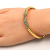 Oro Laminado Individual Bangle, Gold Filled Style with White Crystal, Polished, Golden Finish, 07.252.0052.04 (04 MM Thickness, Size 4 (2.25 Diameter))