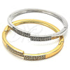 Oro Laminado Individual Bangle, Gold Filled Style with White Crystal, Polished, Golden Finish, 07.252.0052.04 (04 MM Thickness, Size 4 (2.25 Diameter))