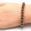 Oro Laminado Fancy Bracelet, Gold Filled Style with Black Cubic Zirconia, Polished, Golden Finish, 03.266.0020.07 (04 MM Thickness, 7 Inches Length)