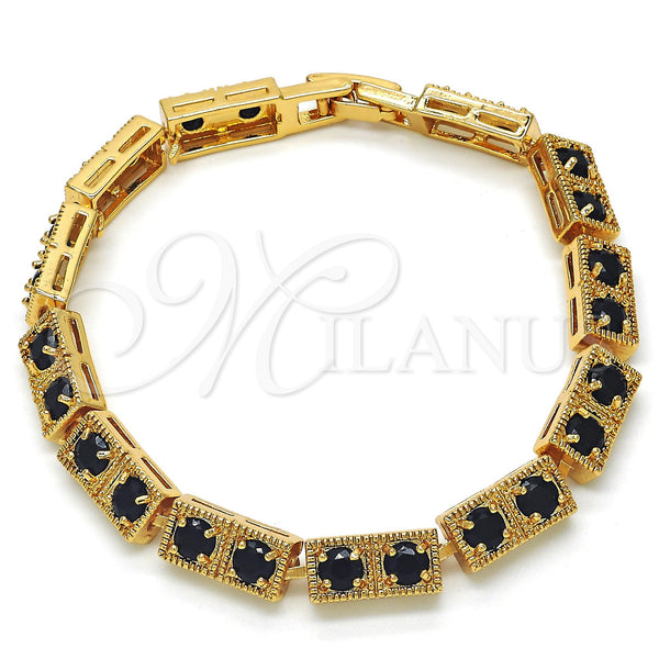 Gold Filled Bracelet — Fancy Bracelet with Black Cubic Zirconia Polished 03. — main product view — SKU 117187 | Oro Laminado brazalete — elegante Bracelet with negro Cubic Zirconia pulido 03. — SKU 117187