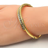 Oro Laminado Individual Bangle, Gold Filled Style with White Crystal, Polished, Golden Finish, 07.252.0057.04 (04 MM Thickness, Size 4 (2.25 Diameter))