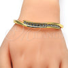 Oro Laminado Individual Bangle, Gold Filled Style with White Crystal, Polished, Golden Finish, 07.252.0057.04 (04 MM Thickness, Size 4 (2.25 Diameter))