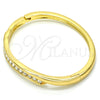 Oro Laminado Individual Bangle, Gold Filled Style with White Crystal, Polished, Golden Finish, 07.252.0057.04 (04 MM Thickness, Size 4 (2.25 Diameter))