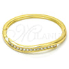 Oro Laminado Individual Bangle, Gold Filled Style with White Crystal, Polished, Golden Finish, 07.252.0057.04 (04 MM Thickness, Size 4 (2.25 Diameter))