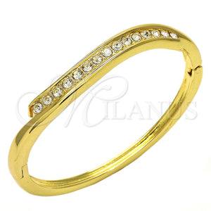 Gold Filled Jewelry — Individual Bangle with White Crystal Polished 07. 04 — main product view — SKU 117194 | Oro Laminado joyería — Individual Bangle with cristal blanco pulido 07. 04 — SKU 117194